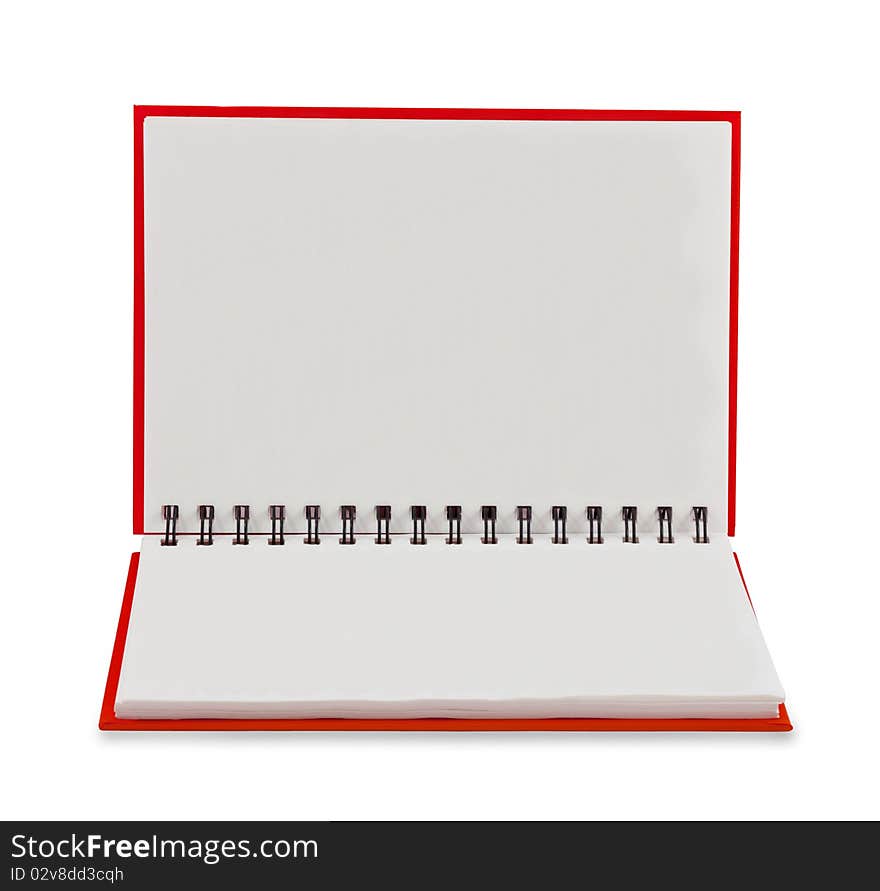 Blank red notebook