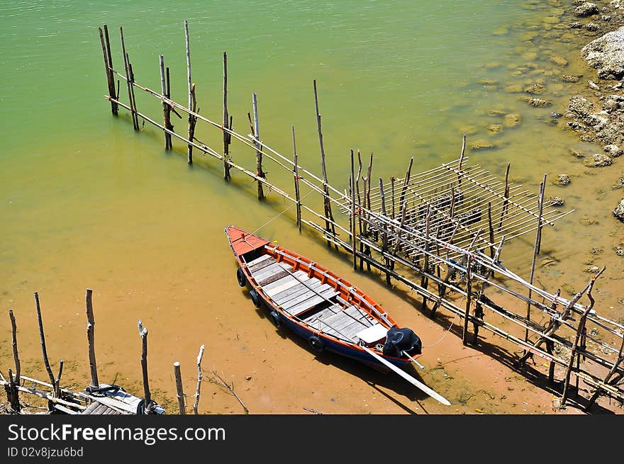 Fishig Boat on the clear sea