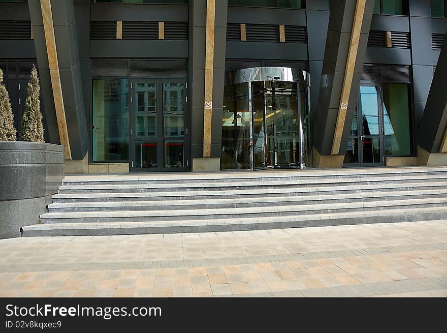 Entrance of modern building