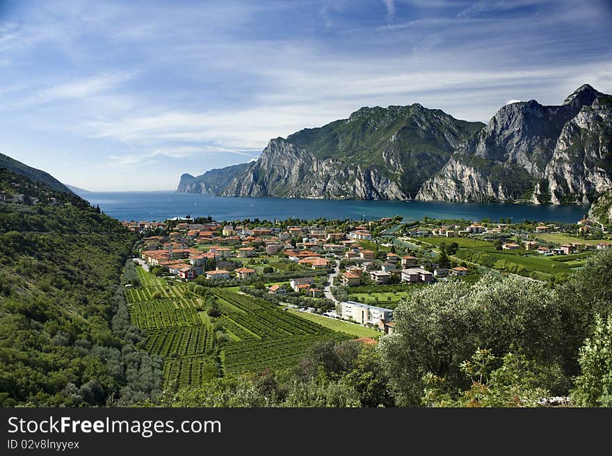 The biggest lake of the Italy, one of the most popular touristic place. The biggest lake of the Italy, one of the most popular touristic place