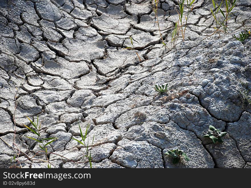 Soil/ground on the hot summer day