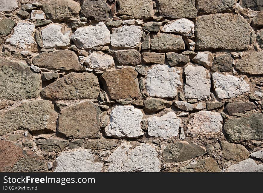 Wall from large stone blocks. Wall from large stone blocks