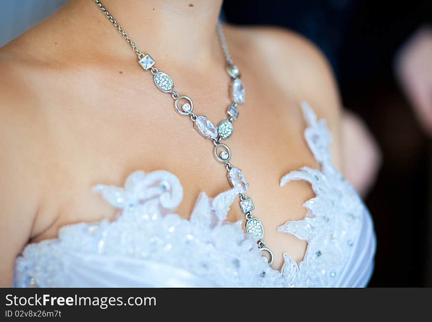 Adornment on neck of young bride