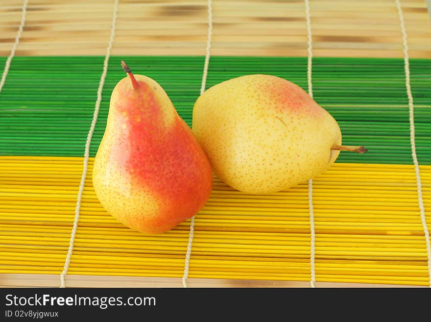 Two ripe pears