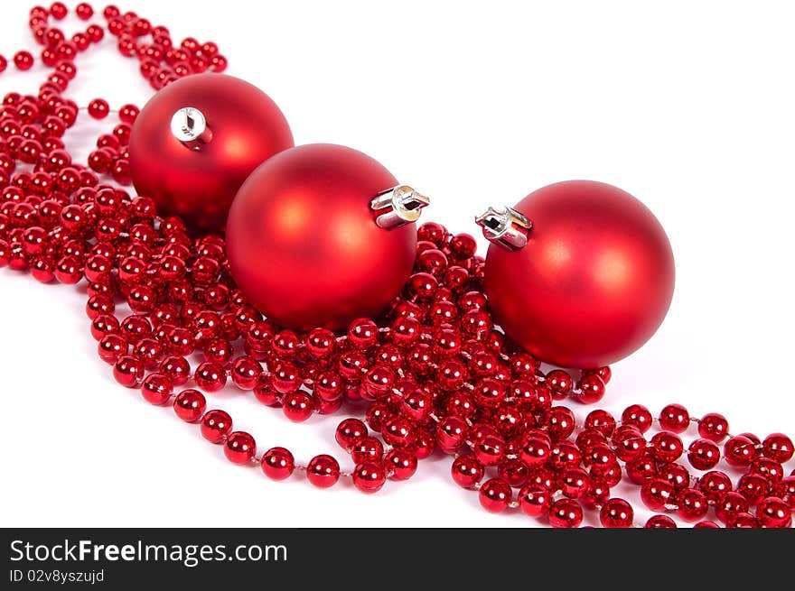 Christmas balls isolated on white