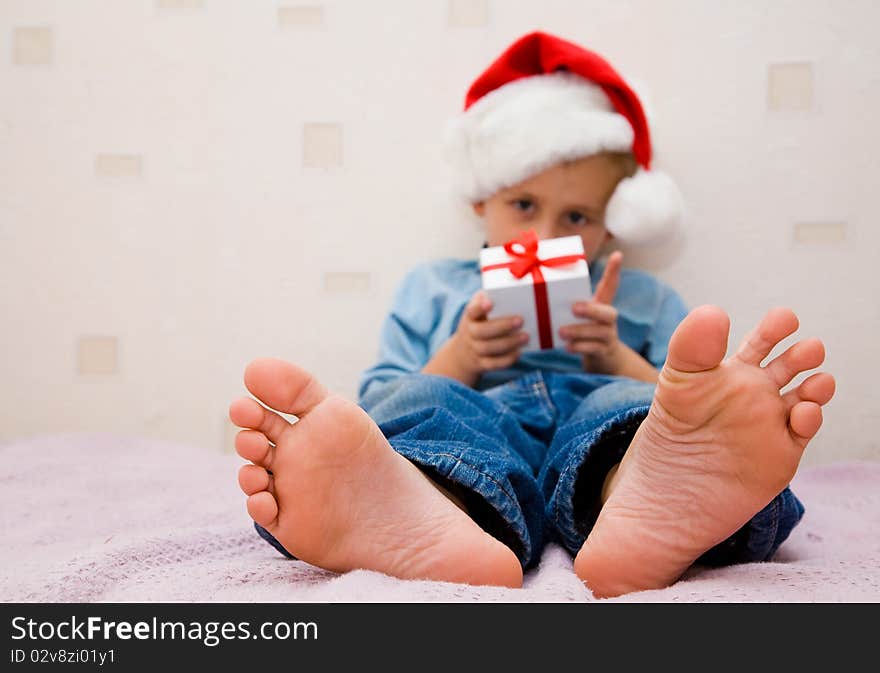 Boy with Christmas presents