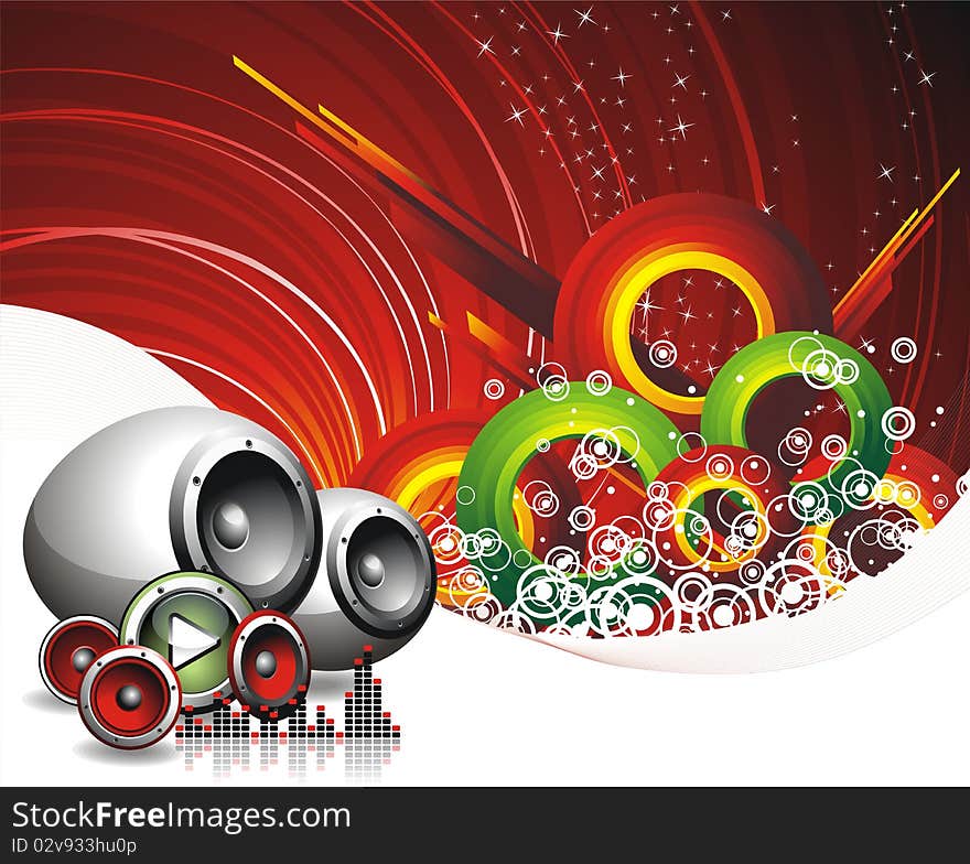 Vector illustration for a musical theme with speakers.