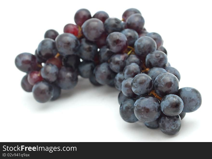 Bunch of grapes on white background