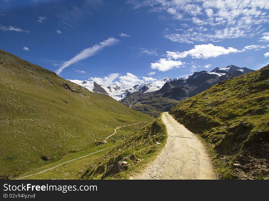 Mountain trail in Alta Valtellina. Mountain trail in Alta Valtellina