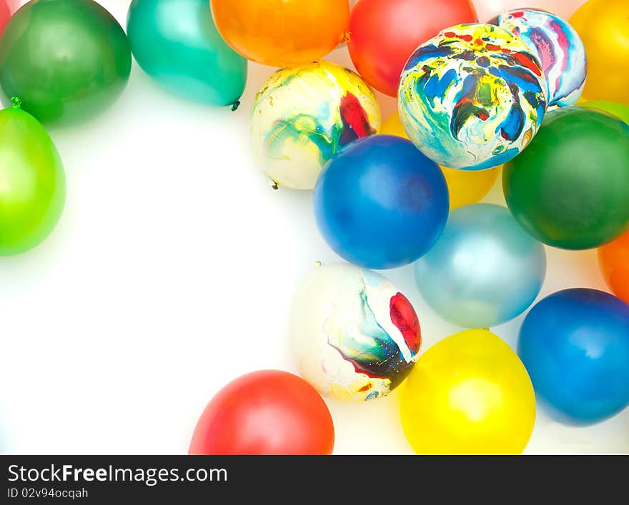 Balloons on the white background