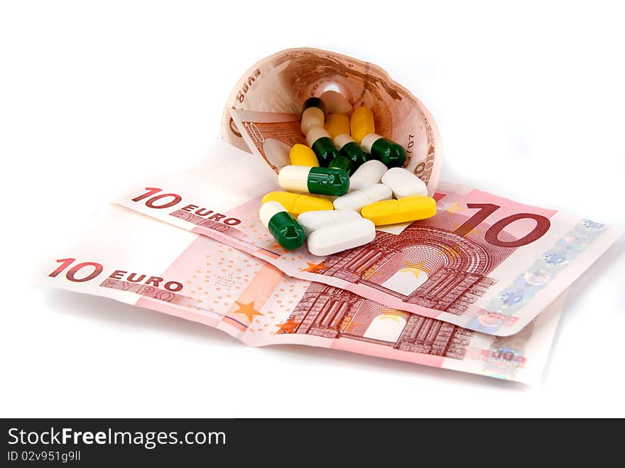 Pills and money