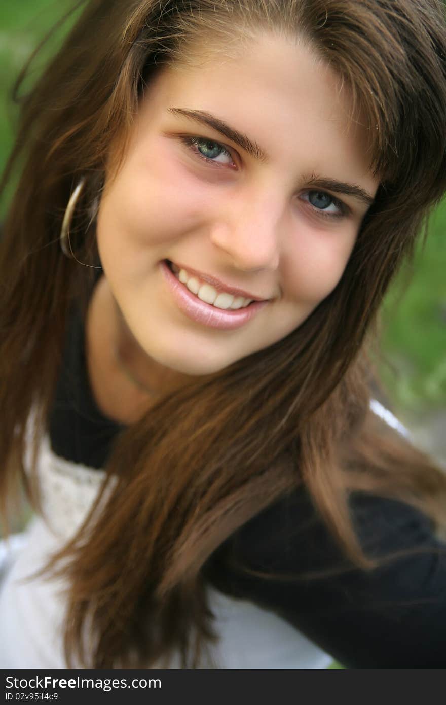 Portrait of young pretty girl with blue eyes. Portrait of young pretty girl with blue eyes