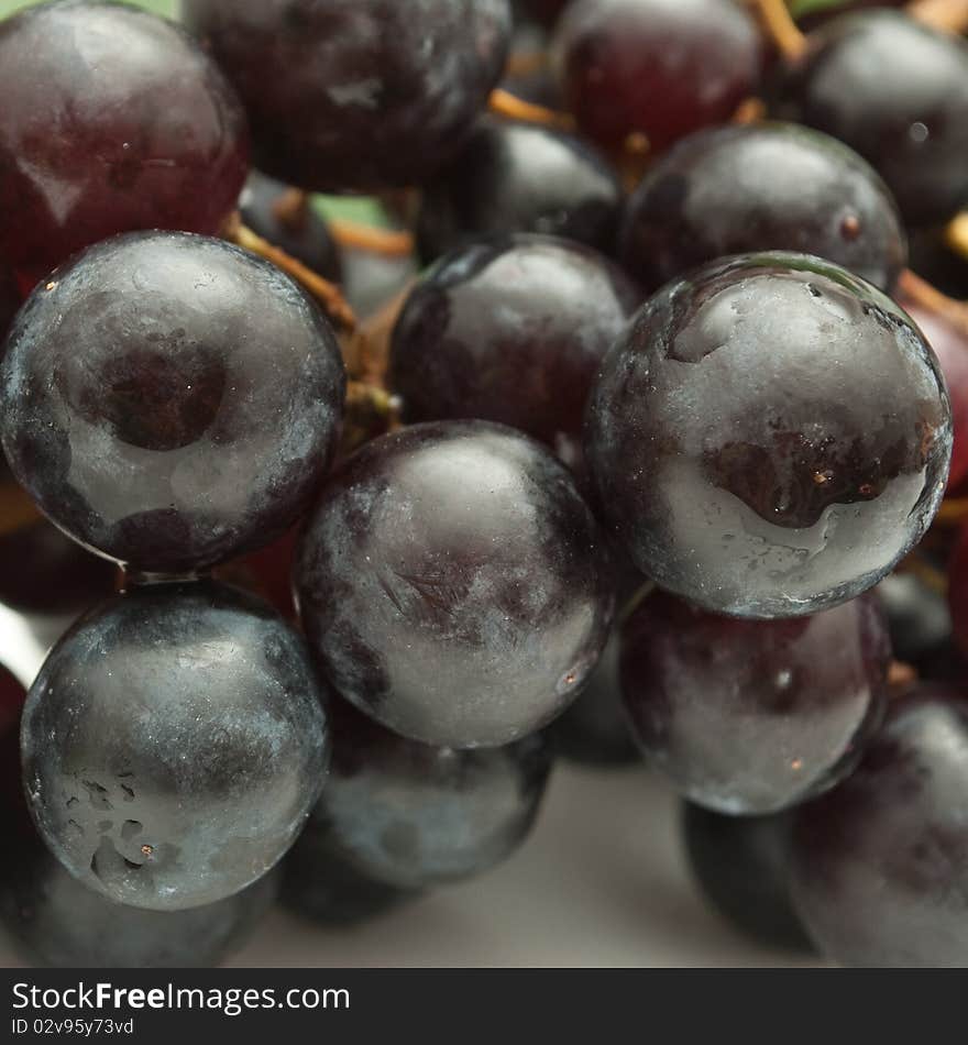 Bunch of grapes on white background