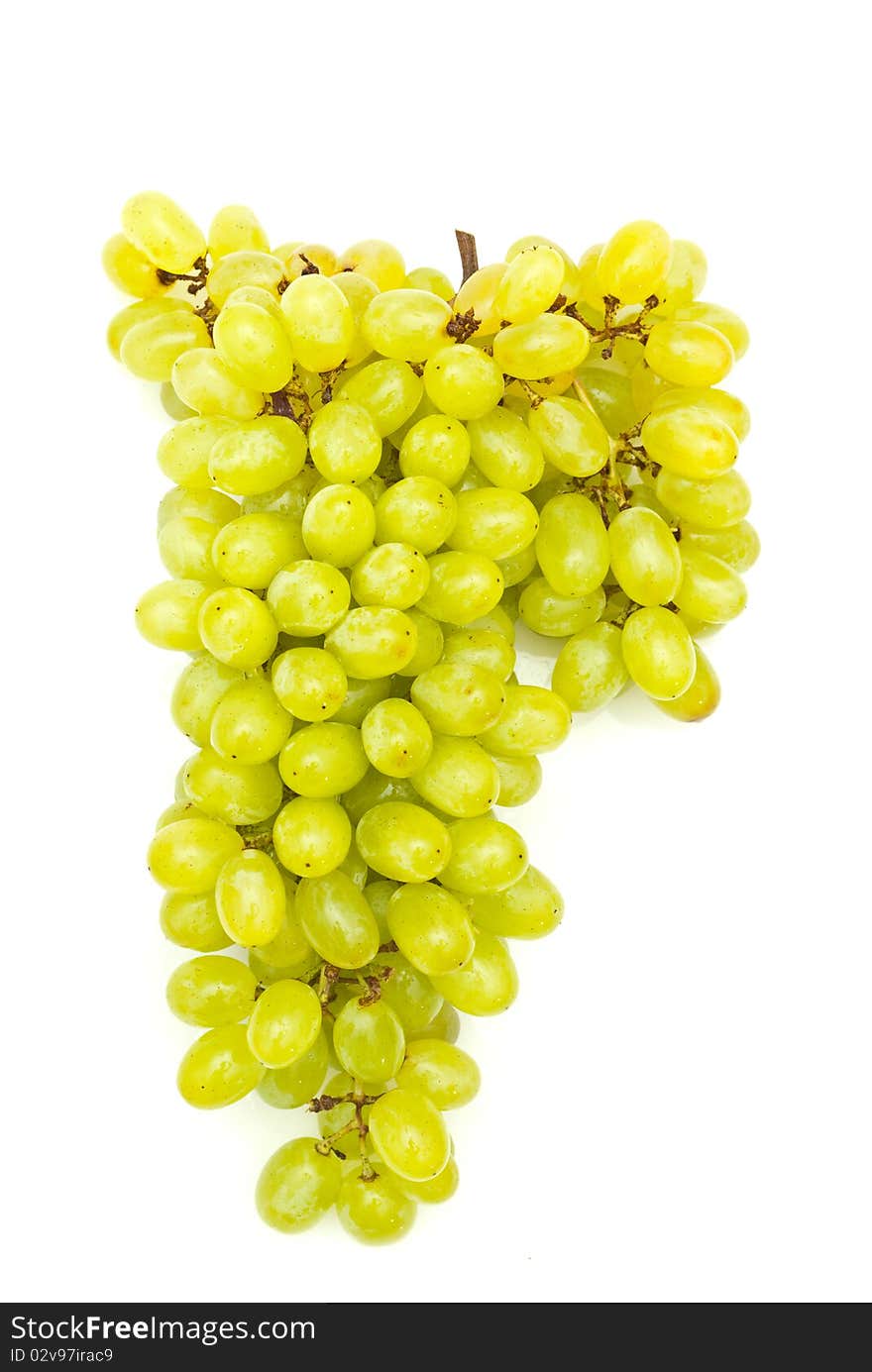 Bunch of grapes on white background