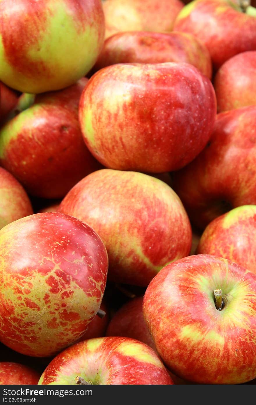 A lot of red apples closeup