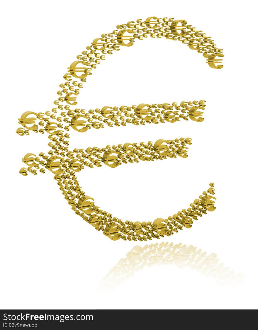 3D Illustration of euro