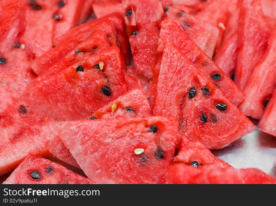 Chopped watermelon - fruit food background