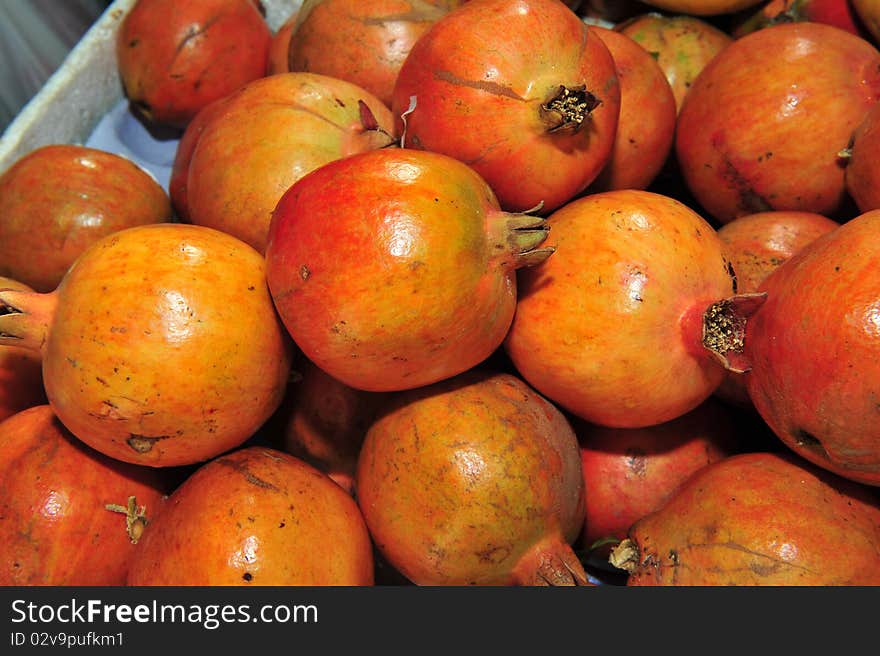 Pomegranate fruit in the markets