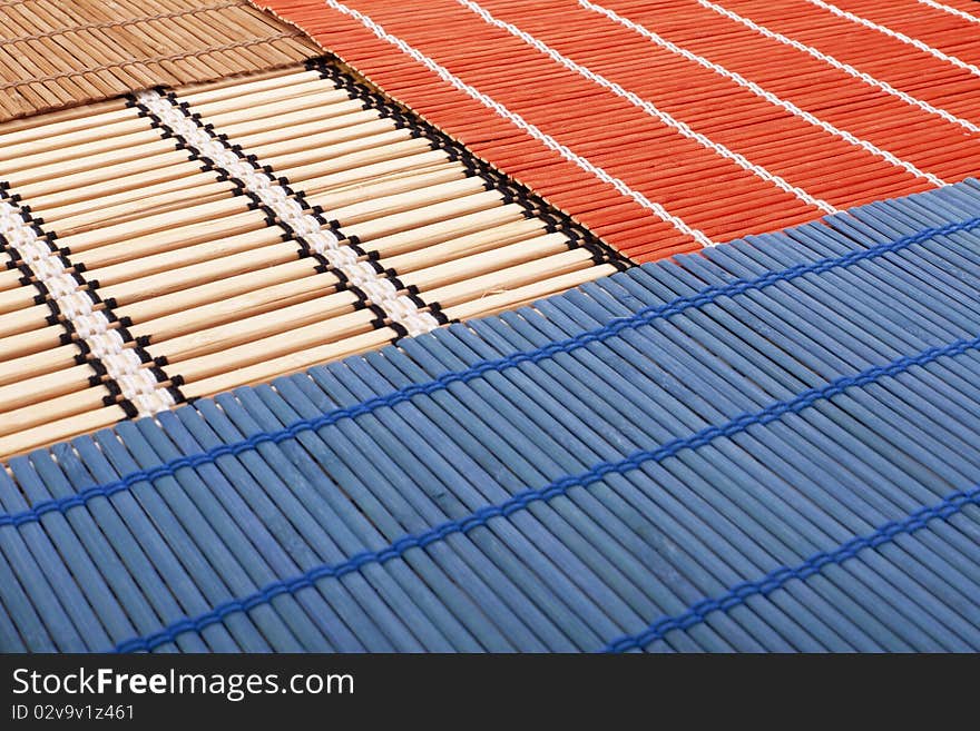 Colourful bamboo rugs in the Chinese style