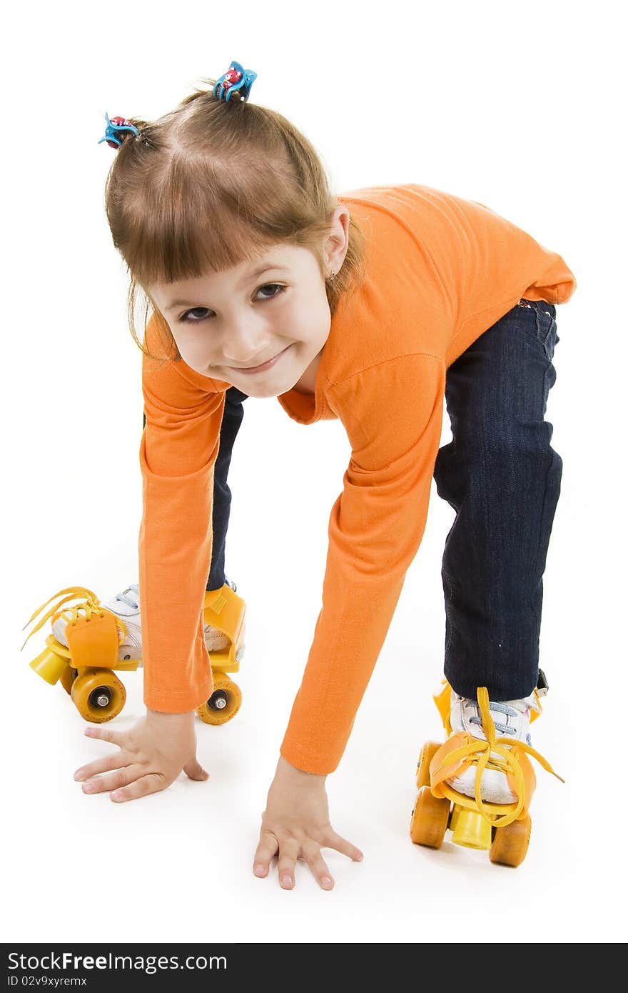 The little girl on roller skates