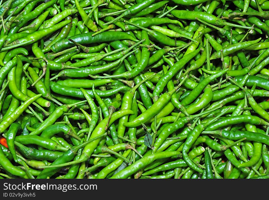 Green chili in the markets