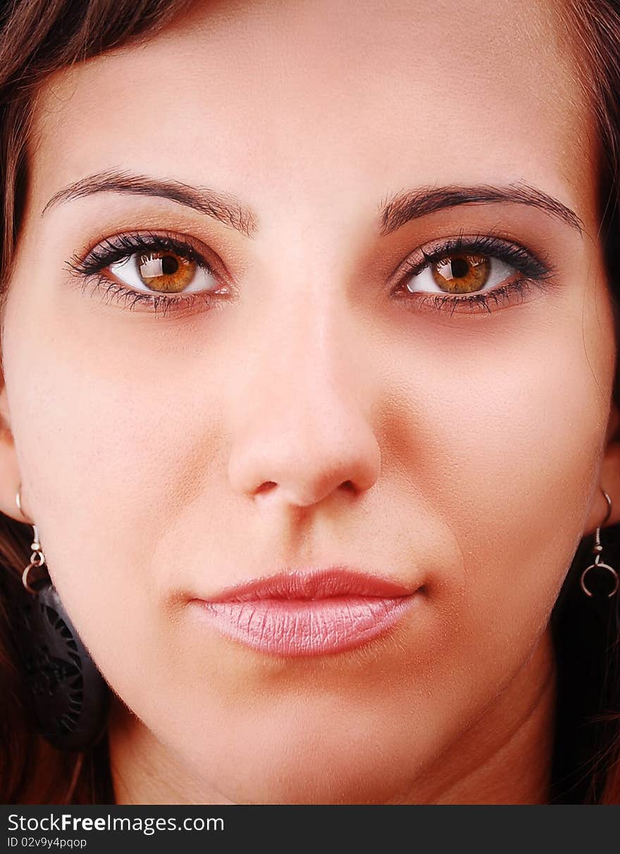 Close-up portrait of a beautiful young woman