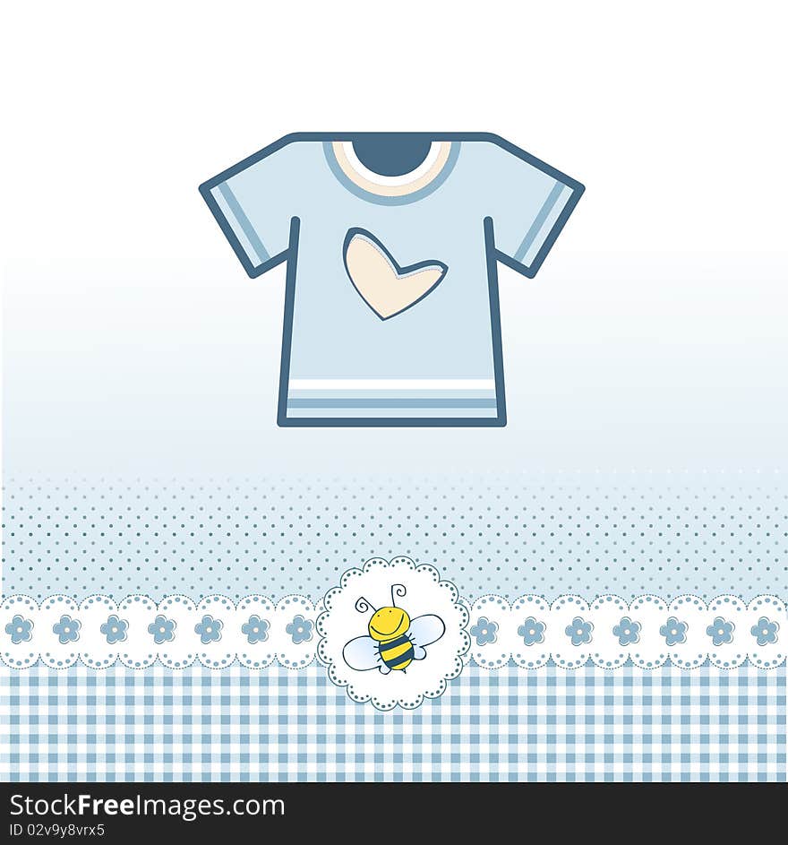 New baby boy announcement card in vector