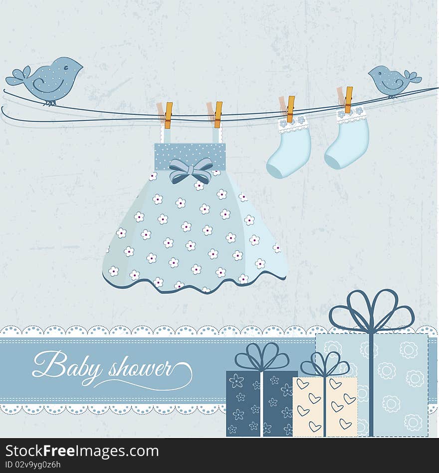 Baby girl arrival announcement card. Perfect as a template. Baby girl arrival announcement card. Perfect as a template.