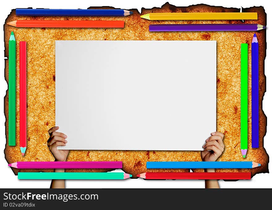 Pencil Frame  On Paper  Background