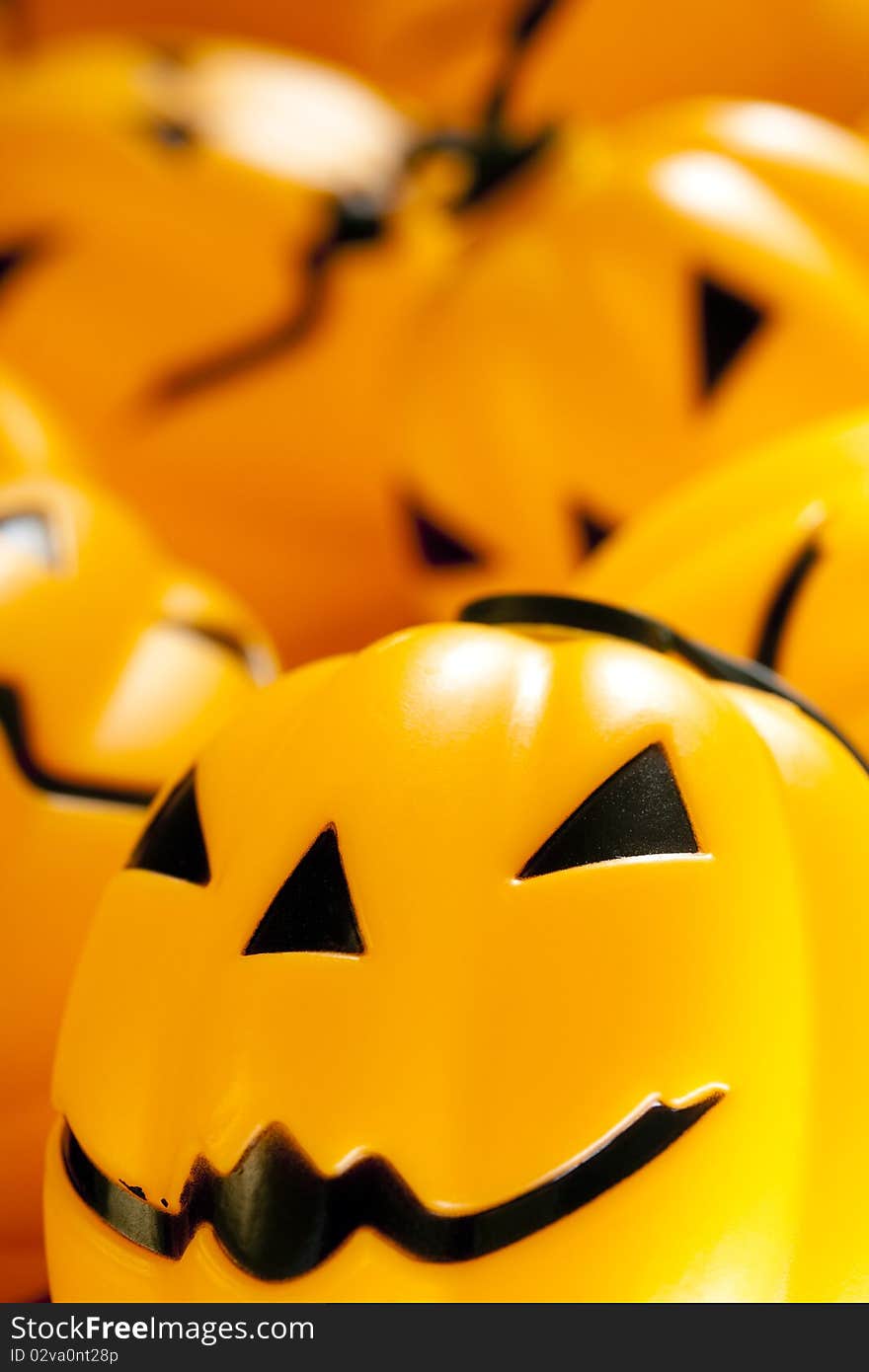 Close up on some pumpkins: halloween.