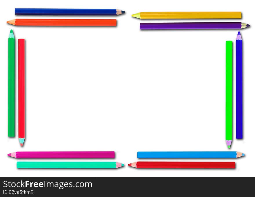 Colorful drawing pencils on blank paper. Colorful drawing pencils on blank paper