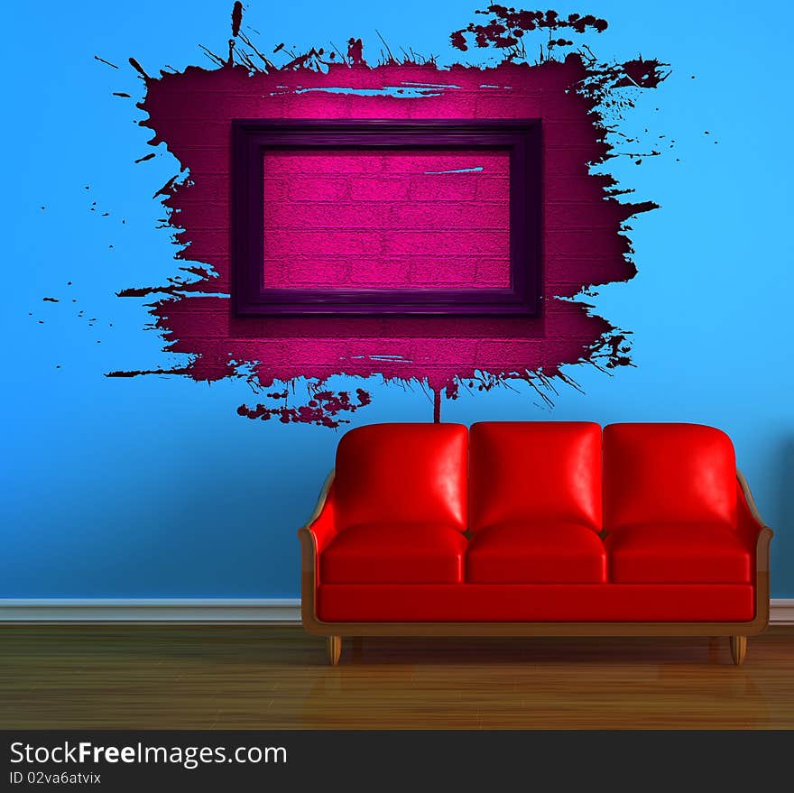 Red Couch And Pink Splash Hole