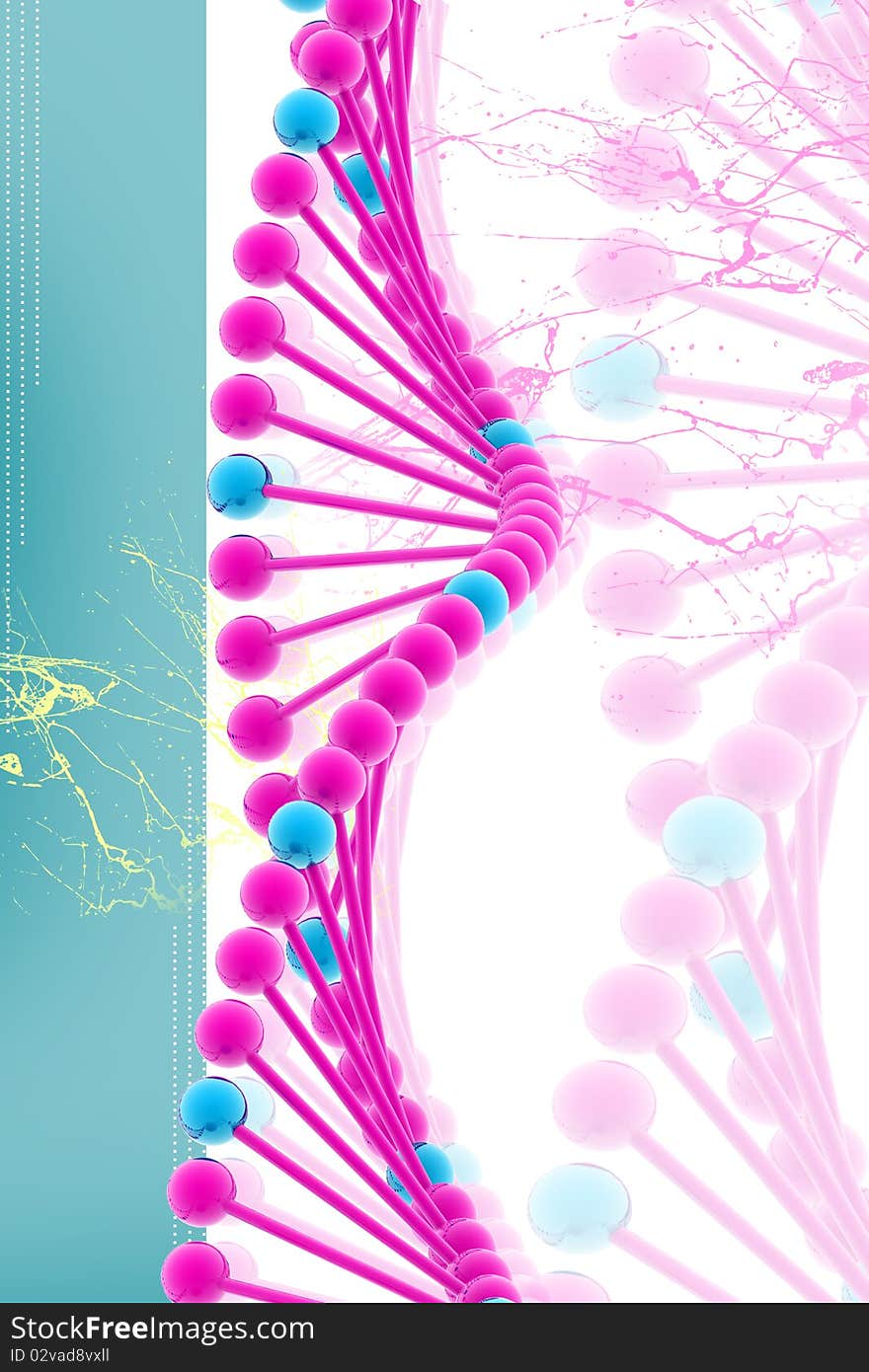 3d dna in color background