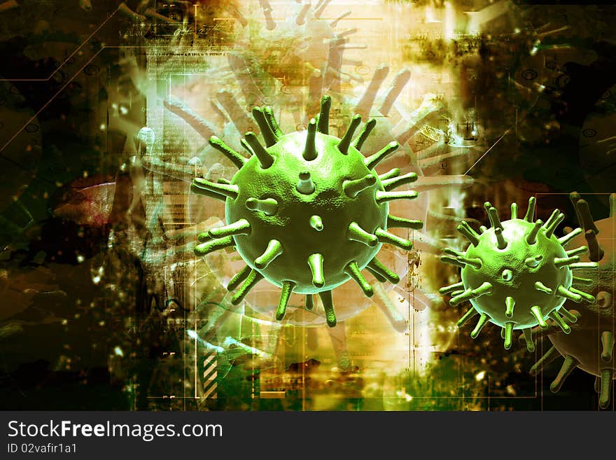 Digital illustration of Virus in abstract background