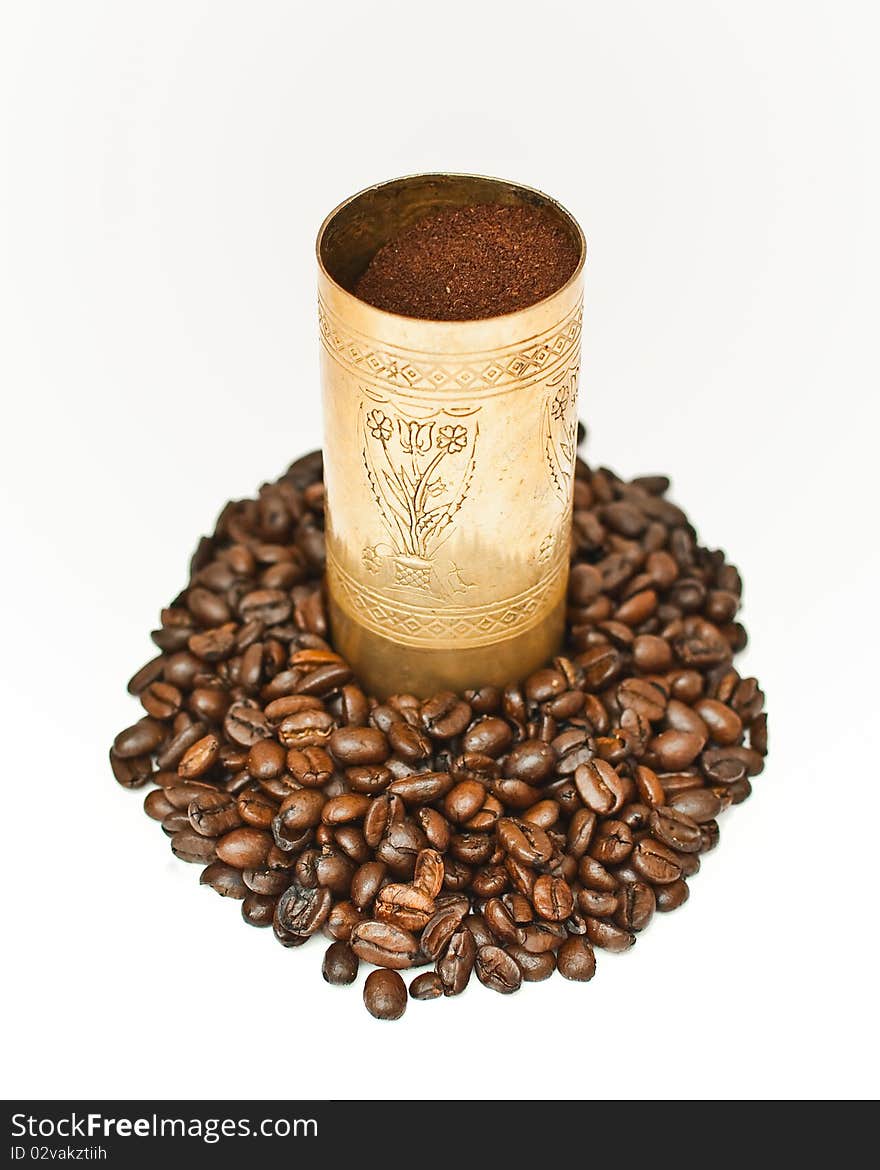 Coffee in coffee-grinder