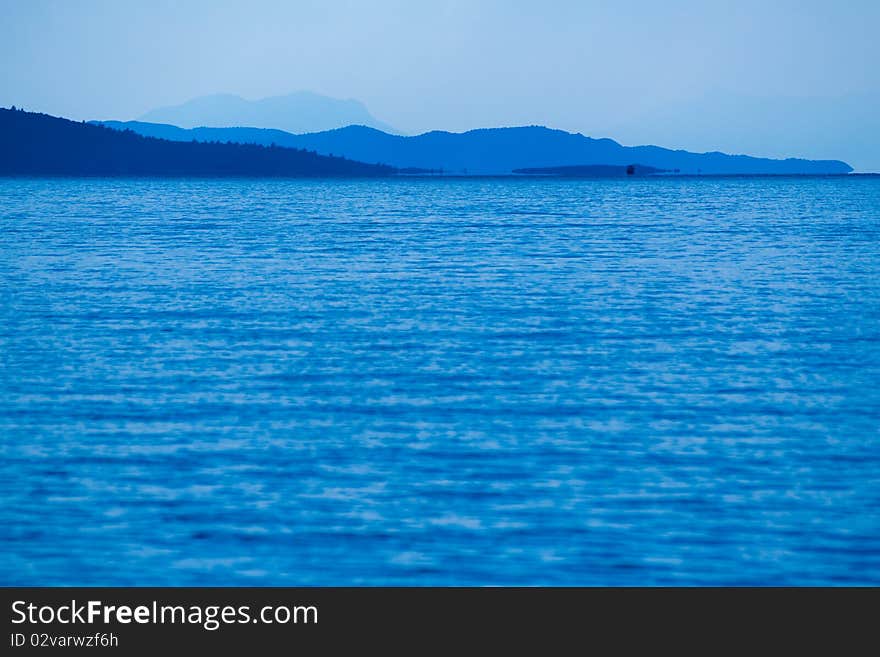 Blue mountains and bad weather in a Gokova Gulf