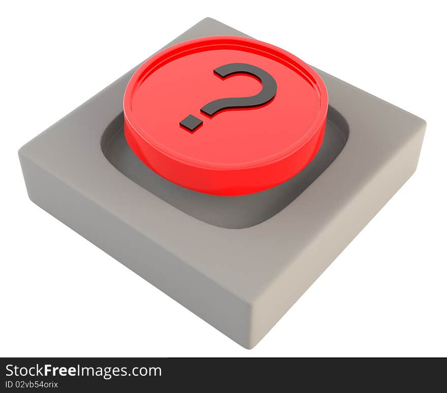 Red Button With Question Sign