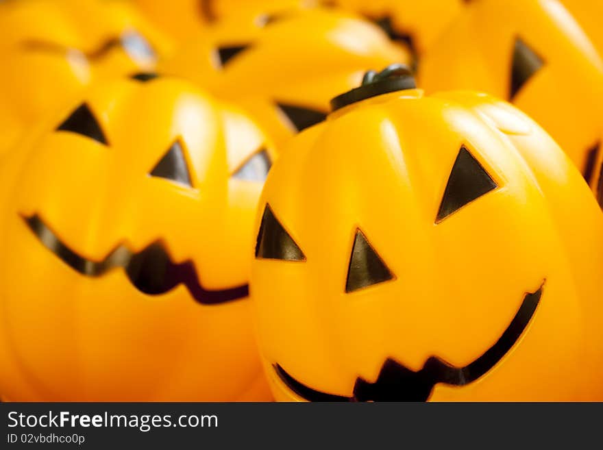 Halloween Pumpkins Close Up Decoration.