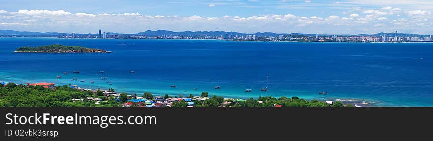 Panorama ura sea on Koh Larn, Thailand