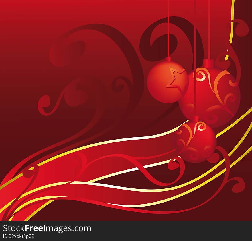 Abstract christmas background with spheres