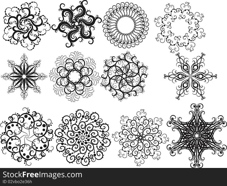 Set of snowflakes