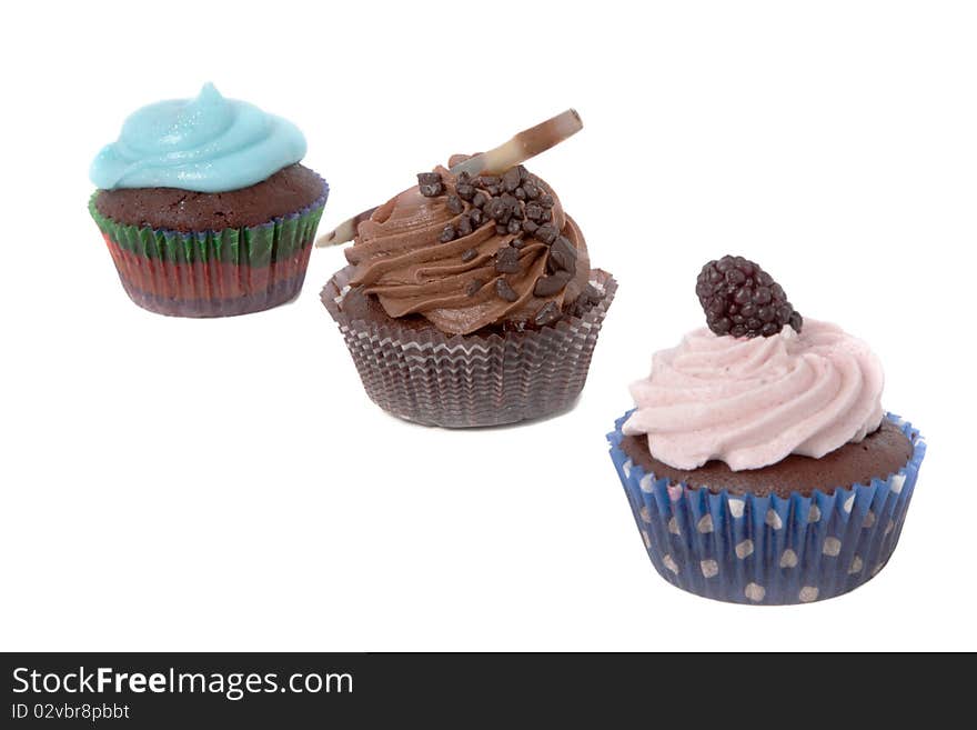 Three diferent cupcakes