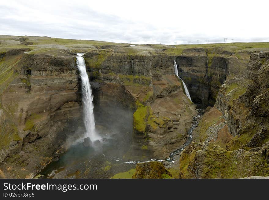 Haifoss second tallest (122m) waterfall in Iceland. Haifoss second tallest (122m) waterfall in Iceland.