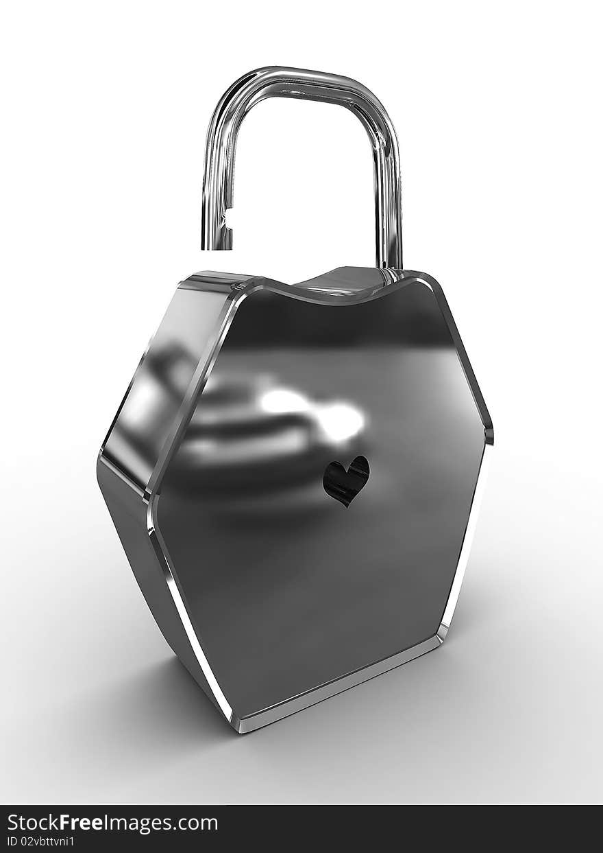 Padlock With A Hole In The Form Of Heart