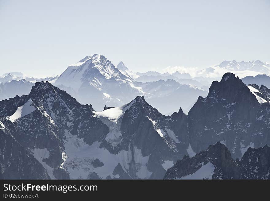 Views from l  Aiguille du Midi