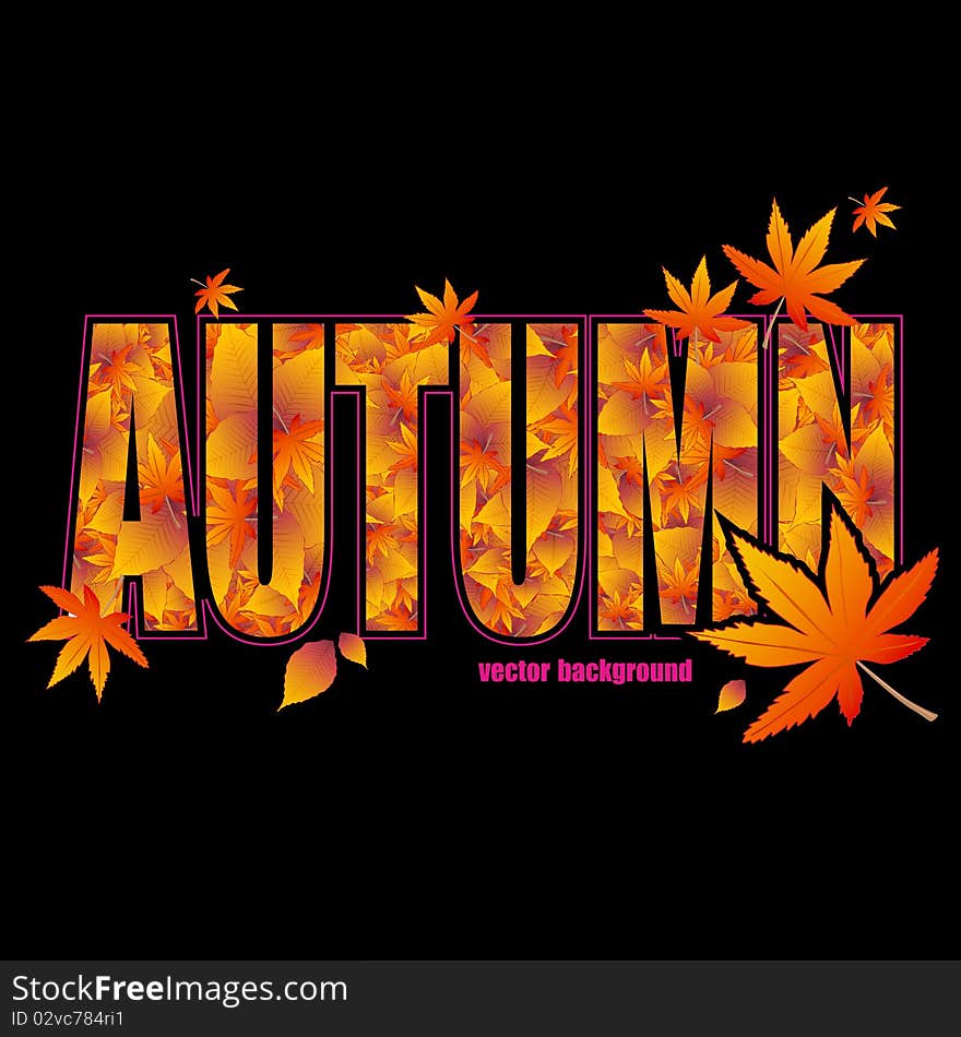 Autumn. Vector background in yellow.