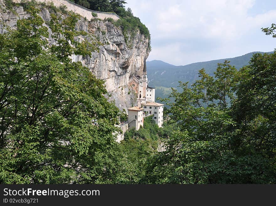 Rock Monastery On Lake Garda