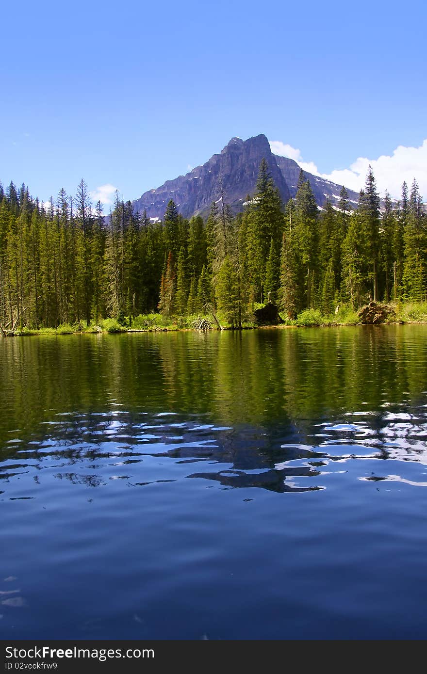 Reflections at swift current lake in Glacier national park