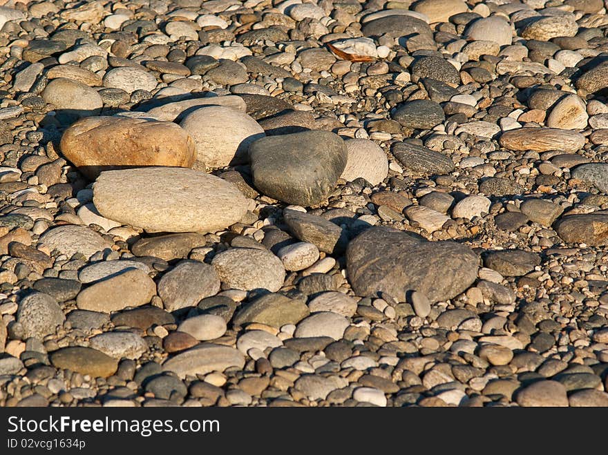 Large and small river stones