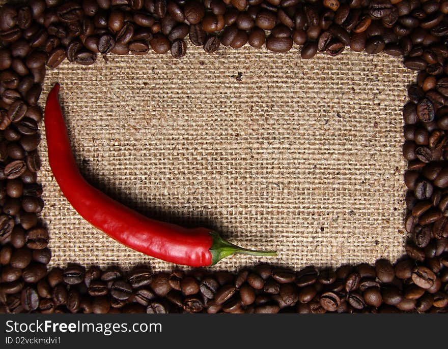 The aroma of coffee beans and chili